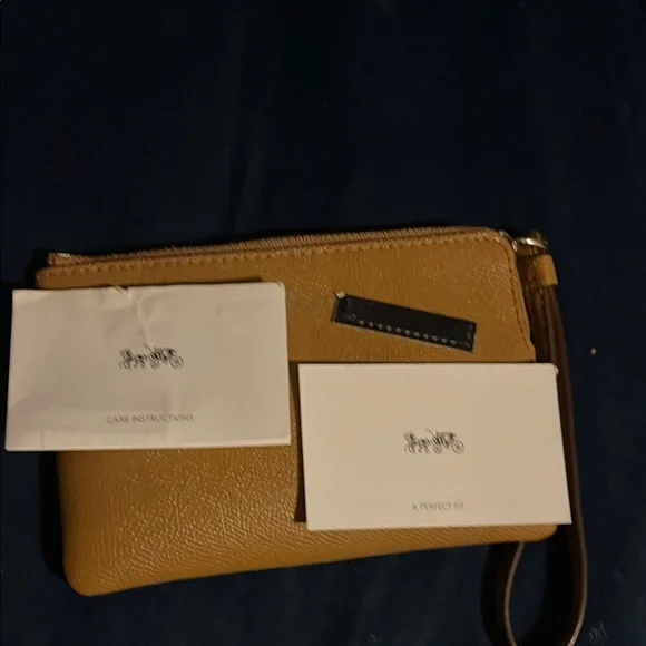 Coach Tan Leather Clutch Wristlet - Picture 5 of 5
